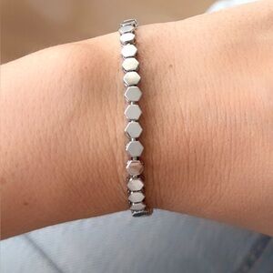 Honeycomb Bracelet Platinum Plated Dainty Adjustable Jewelry